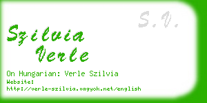 szilvia verle business card